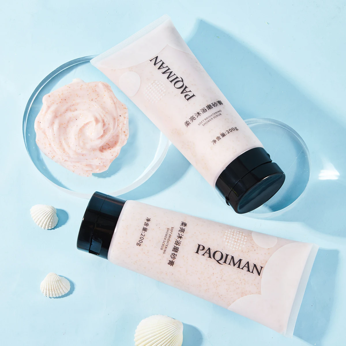 PAQIMAN Wholesale Nourishing Exfoliating Coconut Milk Himalayan Body Polishing Scrub Skin Scrub Private Label Bath Salt