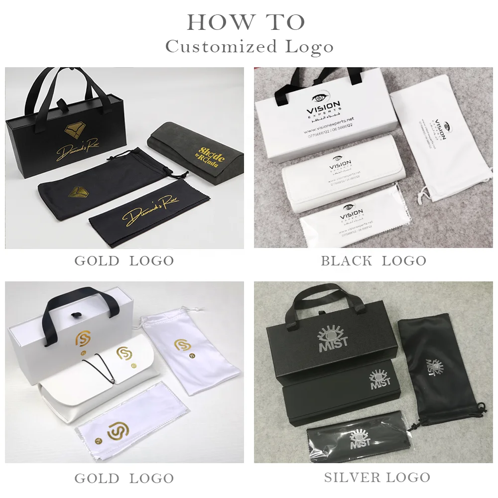 Custom Logo Black Sunglasses Case Gift Drawer Paper Box Eye Glasses Set Eyeglasses Package Glasses Case Eyewear Case With Handle