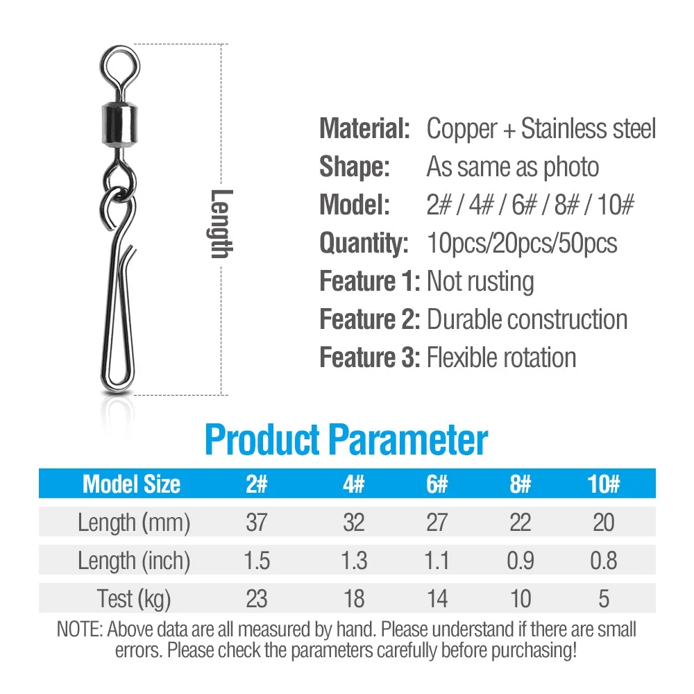 Swivels Fishing Connector  Pin Snap 2#-10# Rolling Swivel For Fishhook Lure Carp Fishing Accessories