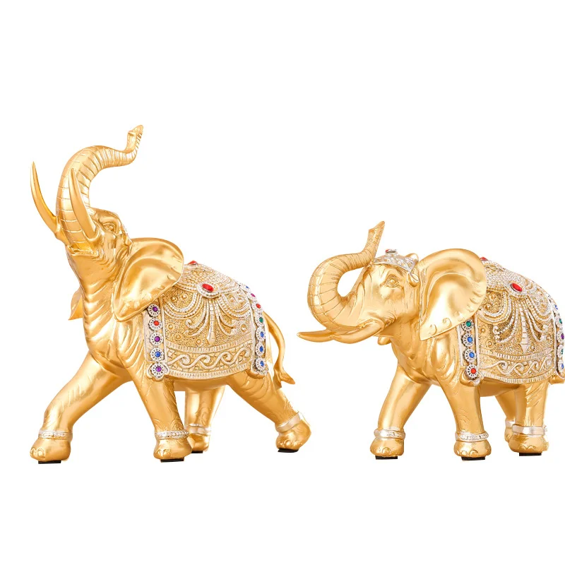 2023 Thailand painted elephant statue large small size animal resin sculpture Elephant Statue