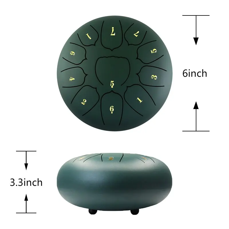 Steel Tongue Drum Percussion Instrument Hand pan Drum with Bag manual and Mallets for Meditation Entertainment
