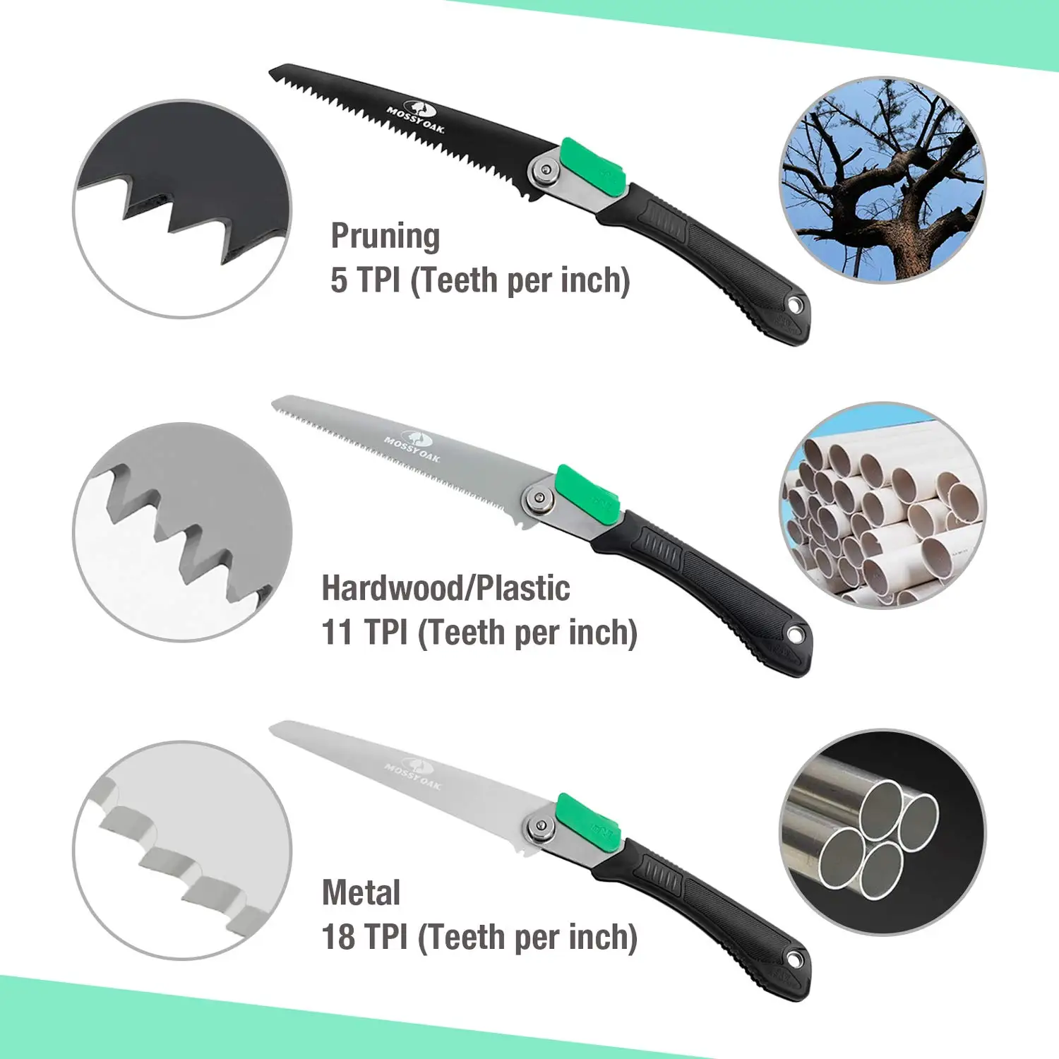 Folding Hand Saw Professional Camping Pruning Foldable Saw with Razor Tooth Sharp Blade Solid Grip