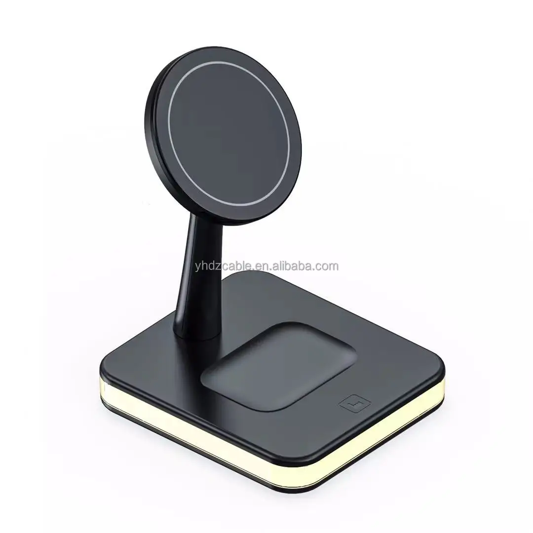 hot popular 4 in 1 wireless charger Multi-functional cellphone Nightstand Quick Power Charging station For iPhone