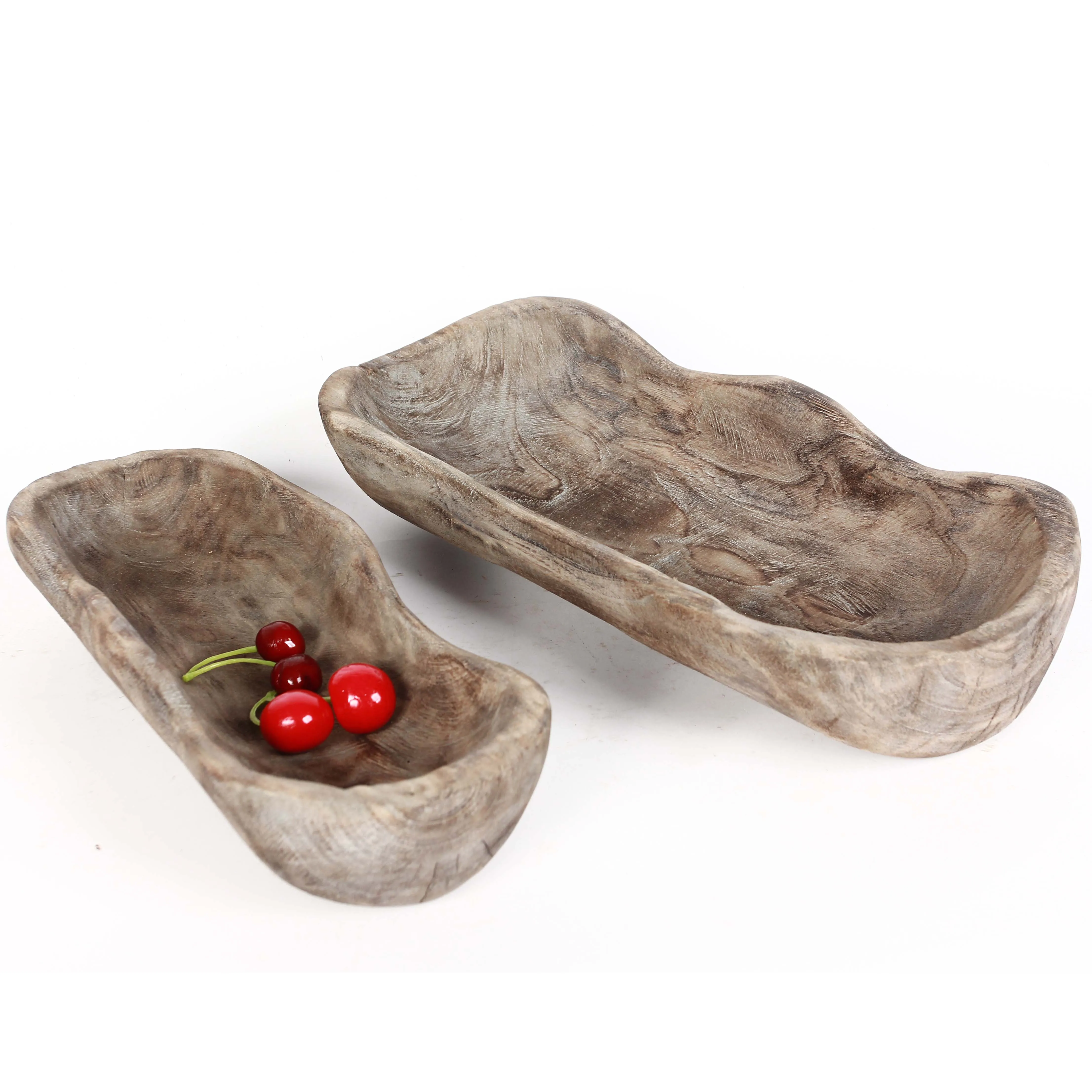 
Rustic style wood decorative tray for home decor hot sale handmade wood planter hand carved wooden dough bowl with low price 