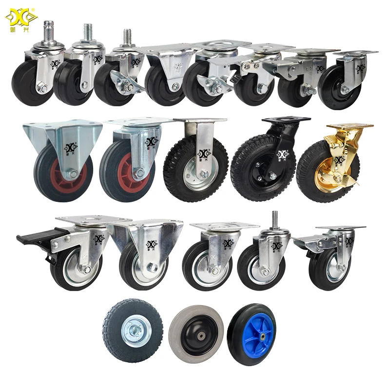 Hot Sale Customized 2/5/6/8 Inch Inflatable Rubber Heavy Duty Caster Wheels for Hotel Luggage Cart OEM