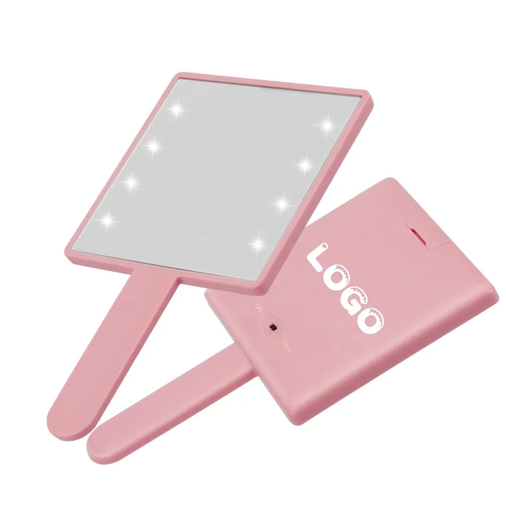 New Design Mini Pocket Hand Held Mirror LED Private Label Makeup Mirror
