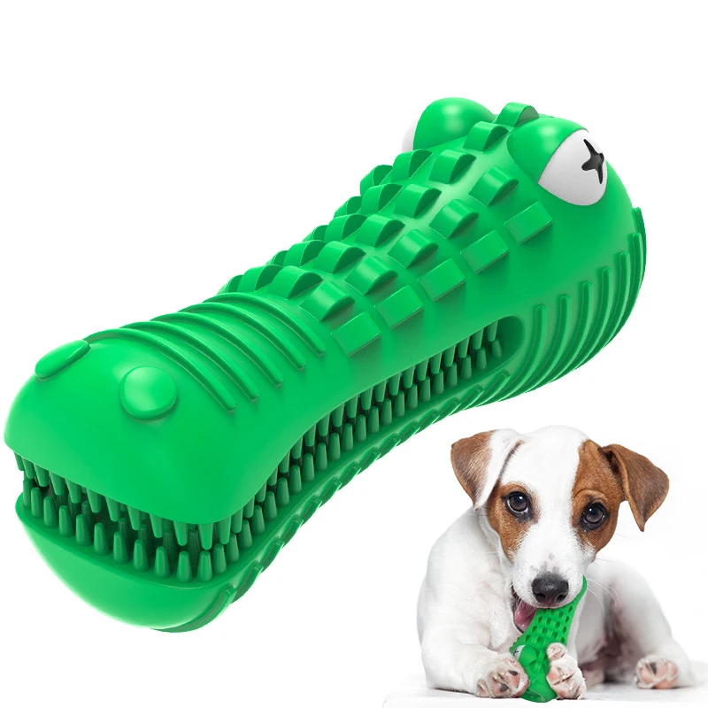 New cross border pet bite simulates crocodile tooth grinding stick toys teeth cleaning toothbrushes with BB call