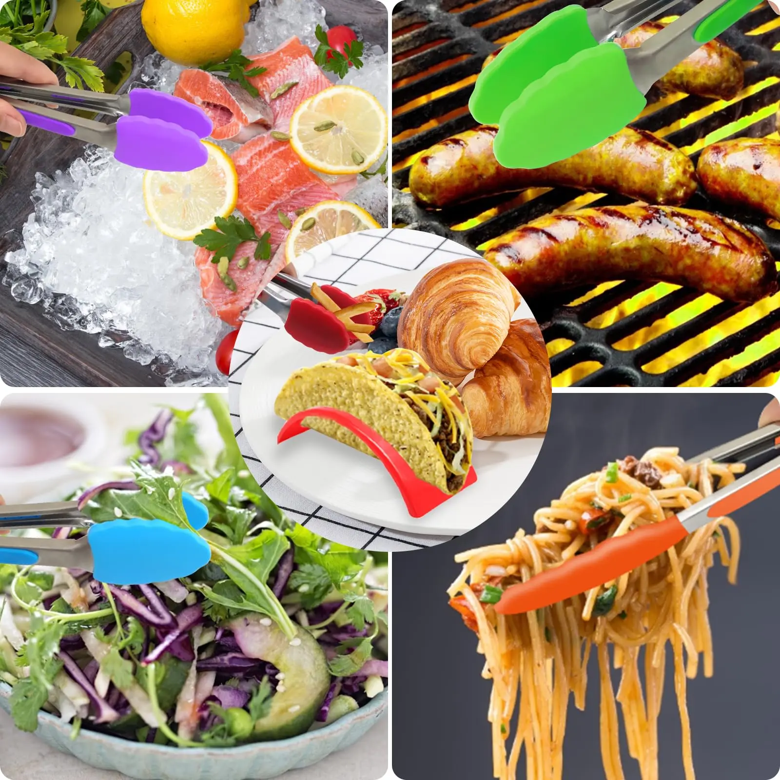 Stainless Steel Silicone Kitchen Tongs Silicone Food Tongs