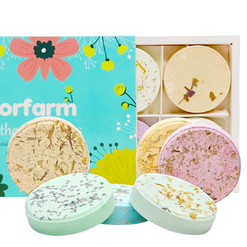 Wholesale Oem Long Lasting Shower Tablets Perfumes Organic Essential Oil Relax Shower Steamers Aromatherapy for Custom Fragrance