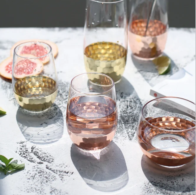 
Nordic simple grinding engraved gold glass daily milk breakfast cup glass cup 