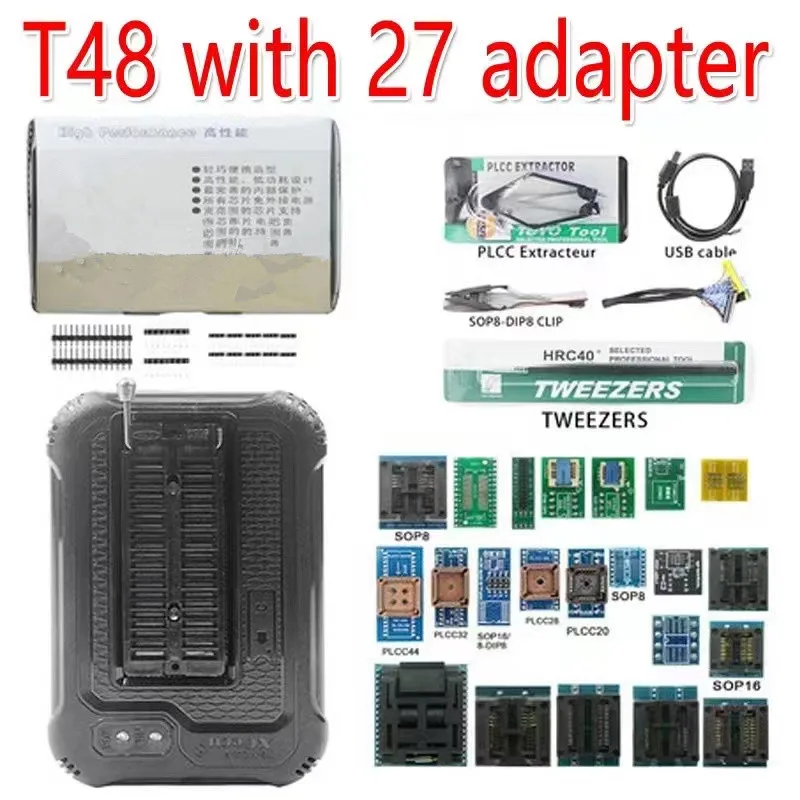 High Performance Original T48 Programmer With adapterS 31000+ ICs for EPROM/MCU/SPI/Nor/NAND Flash/EMMC/ IC TESTER