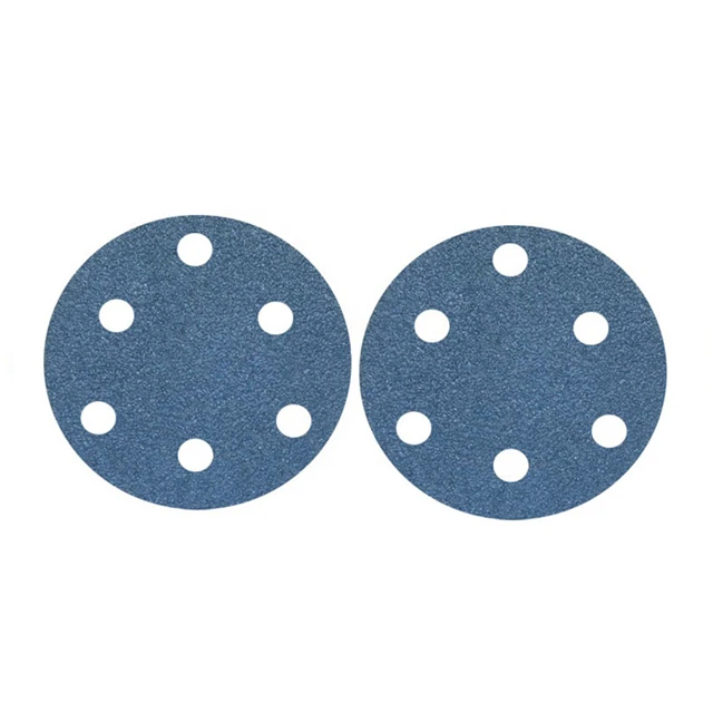 Porous 6 inch round sand paper red yellow purple abrasive sanding disc for car