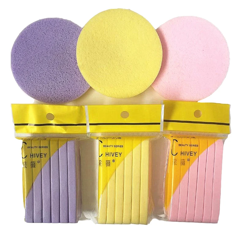 Best Selling 12pcs/bag Sponge Puff Compressed Pva Sponge Dry Strips Exfoliating Cleansing Sponge For Face Clean