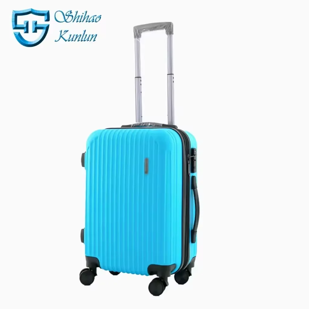 Eco-friendly competitive price and high quality fashion popular portable ABS material trolley luggage with zipper lock