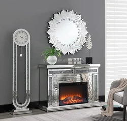 Guanding Wholesale Factory Direct Classic Crushed Diamond Mirrored Console Table with Wall  Mirror Set