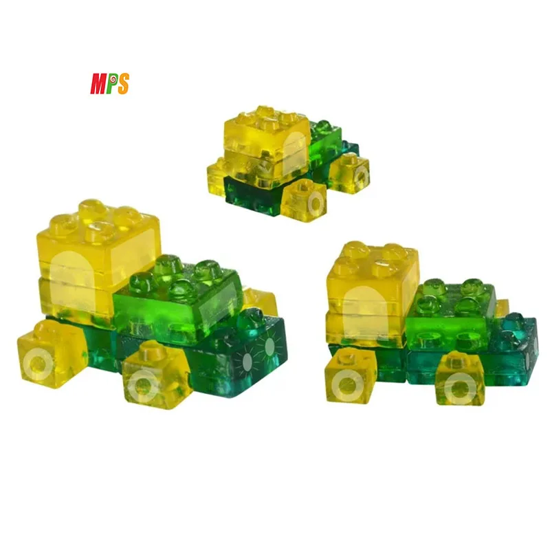 Fun Themed Novelty Candy for Kids Birthday Party 4D Gummy Blocks Candy Bricks with Real Fruit Juice