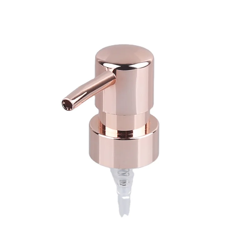 Plastic UV shampoo pumps body lotion 28/400 Rose Gold soap pump dispenser