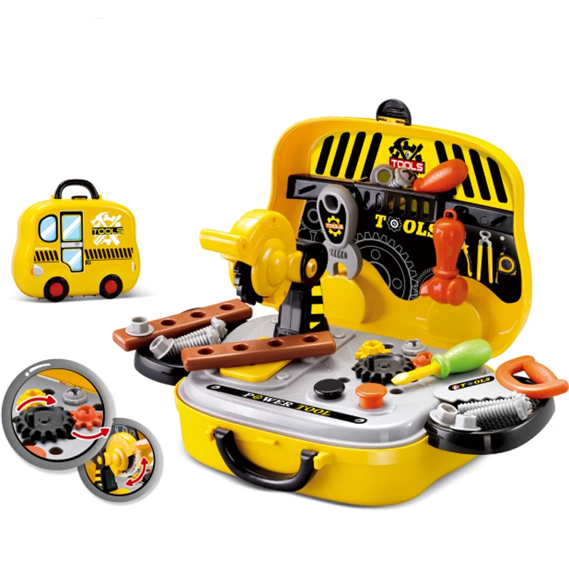 Factory wholesale plastic tool toy finely processed plastic mini tool set toy