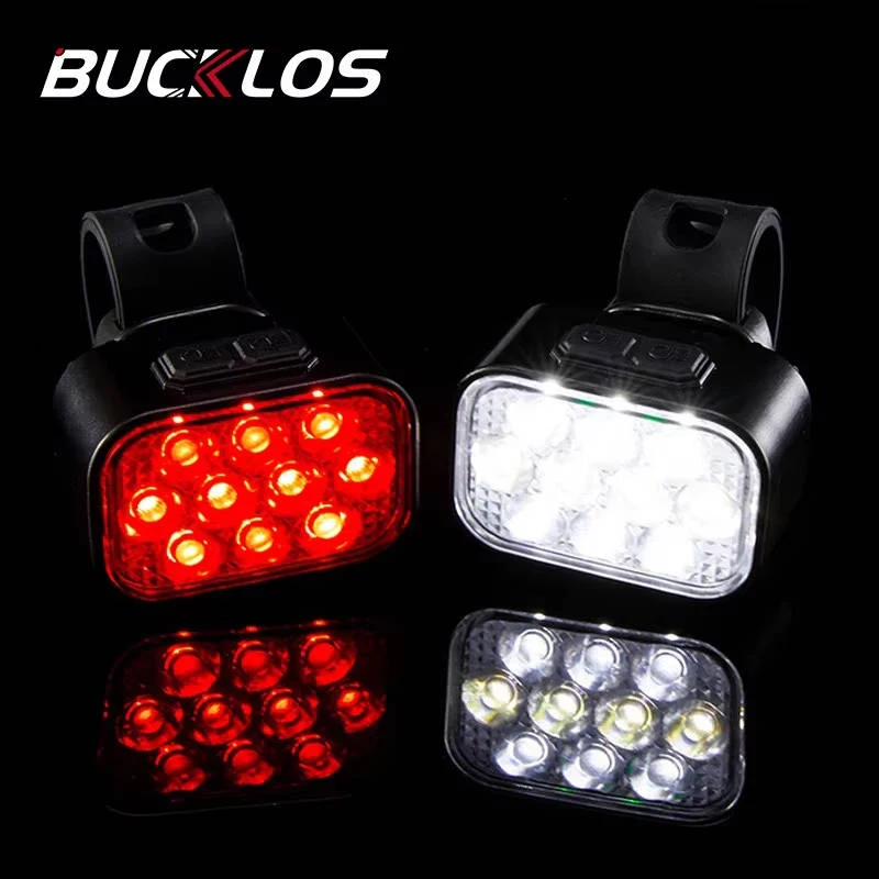 OEM/ODM Bicycle Taillight 10 LED USB Rechargeable Bike Front Rear Light Set Waterproof Mountain Riding Cycling Tail Lamp