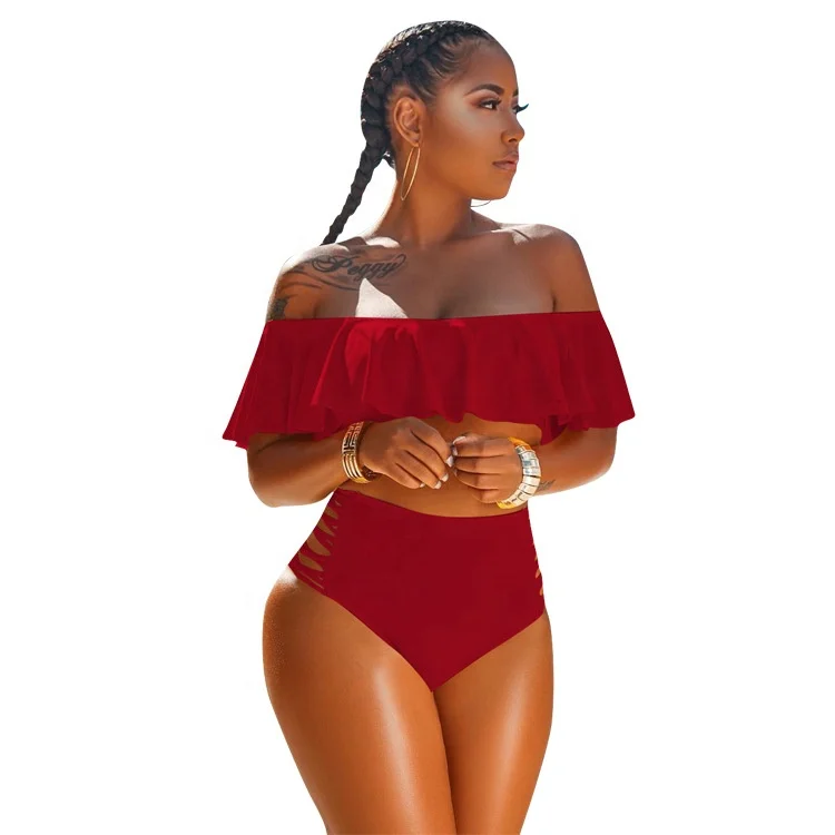 Wholesale hot sale solid solor women swimwear two pieces plus size bikinis swimsuit sexy women bikini 2021