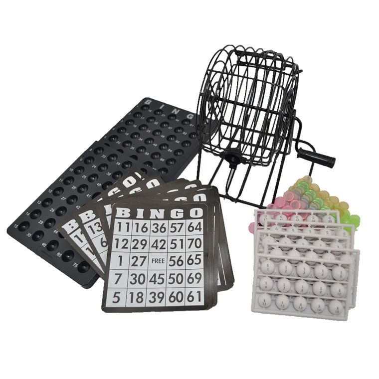 Bingo Set Includes Bingo Cage Master Board Mixed Cards 75 Calling Balls Colorful Chips Ideal toy for and kids boys girls