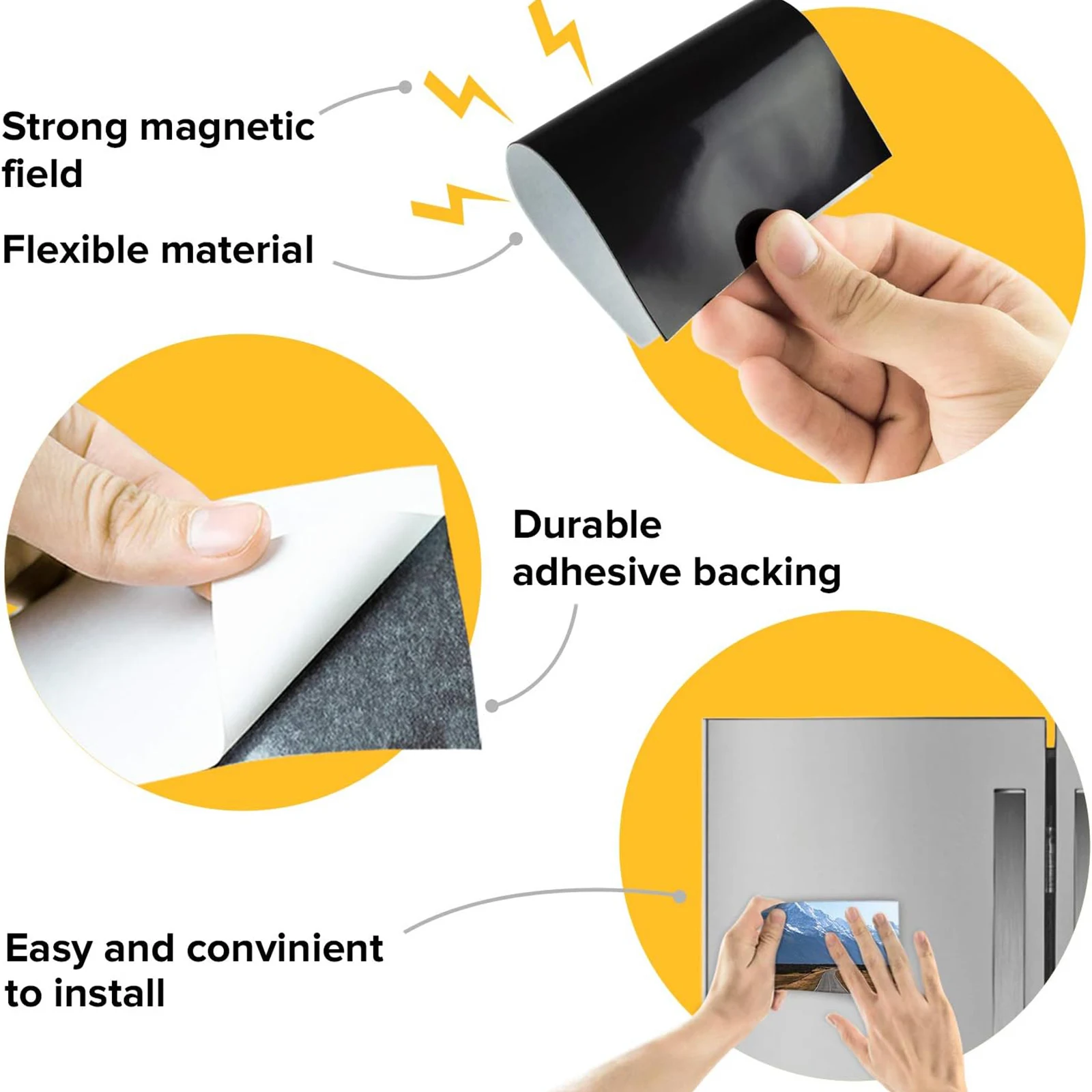 Flexible Adhesive Magnetic Sheets 16Mil 8.5*11 Inch Self Adhesive Sticker For Photo and Picture Magnets Craft Magnet Stickers