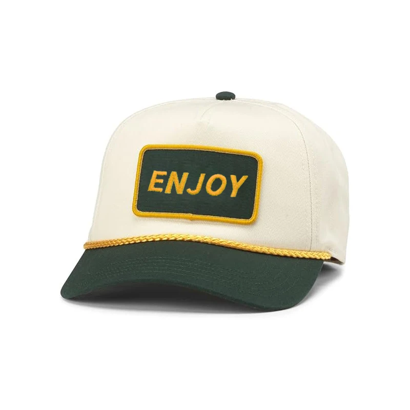 Party OEM Custom Embroidery Patch Logo Two Tone Plastic Snap Adjustment Yellow Rope Sombrero Baseball Hat Sports Caps