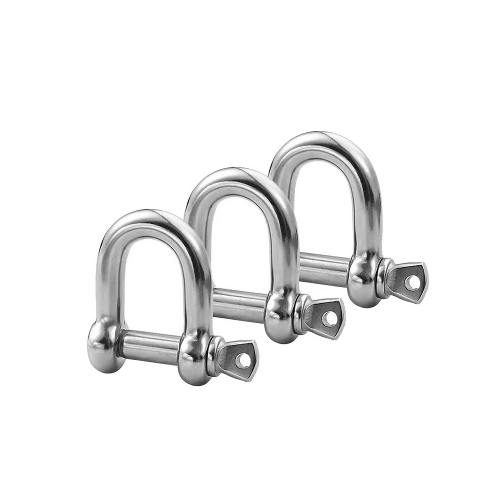 European Type D Ring Shackle Multi-Size Stainless Steel Dee Shackles For Hardware Lifting Industrial Heavy Industry Applications