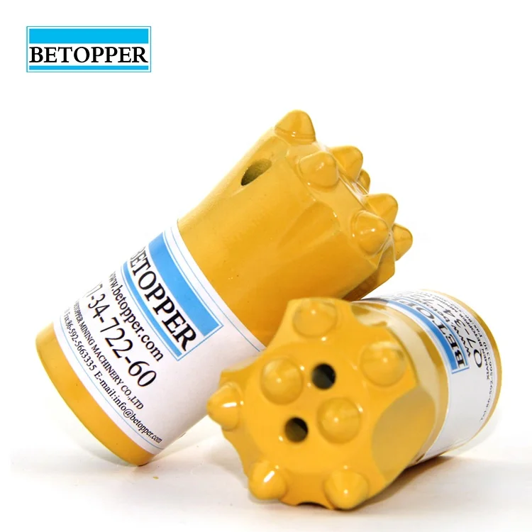 China supplier 32mm 34mm rock drilling tools H22 7 degree 7 button 8 button tapered drill bit for mining