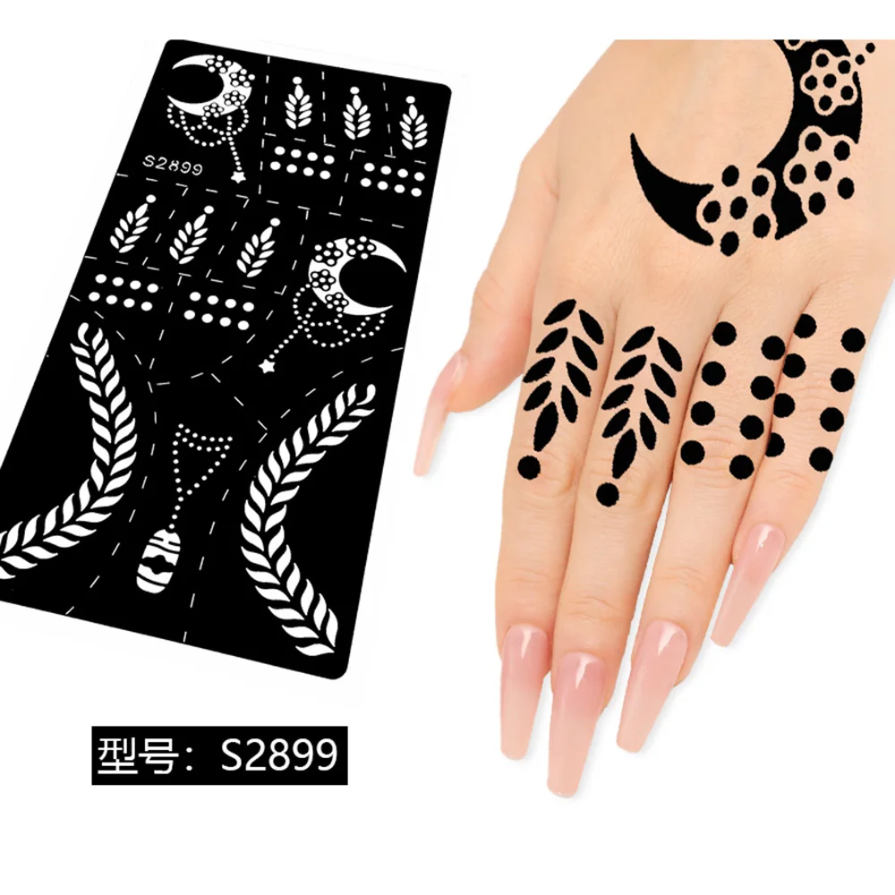 OEM Body Art Tattoo Template Sticker Moon Painting Sticker Temporary Tattoos For Women Body Art Tattoo Stencils