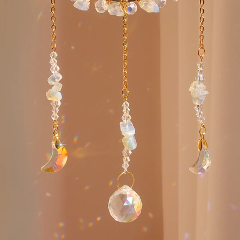 Wholesale circle raw crystal suncatcher rainbow spaces suncatchers  bernstein wave suncatcher