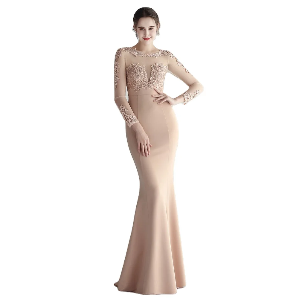 2022 Sequins Long Banquet Slim Fishtail Elegant Celebrity Party Host Party Dress