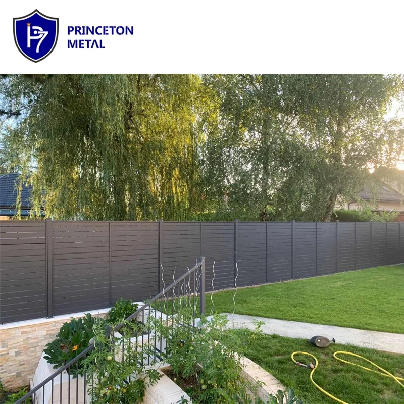 Powder coated black decorative garden aluminum metal fence for house