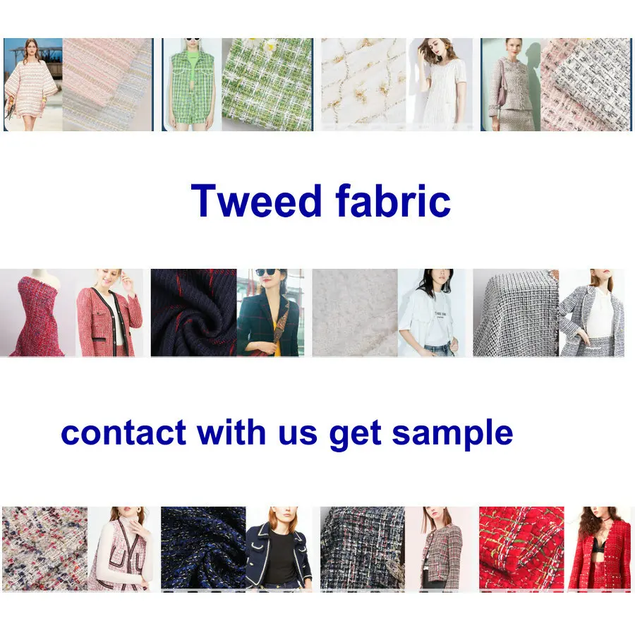 harvest polyester cotton rayin spandex stretch boucle fabric tweed jacquard fabric for garment