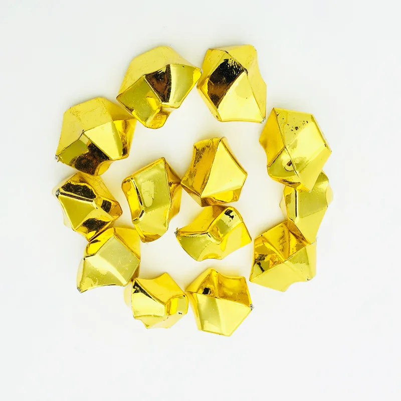 
Hongzhi Factory Gold Acrylic Beads Wholesale Ice Cube Recycled Plastic Beads Loose For Home Decor 