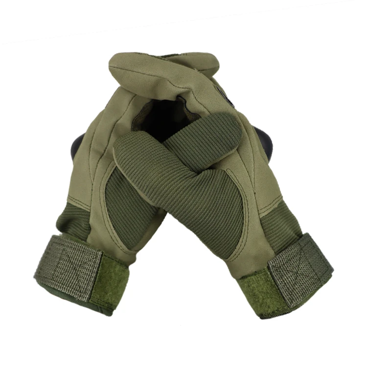 China Wholesale Custom Comfortable Green Cut Resistant Full Finger Motorcycle Tactical Warm Self Defence Hand Gloves For Men