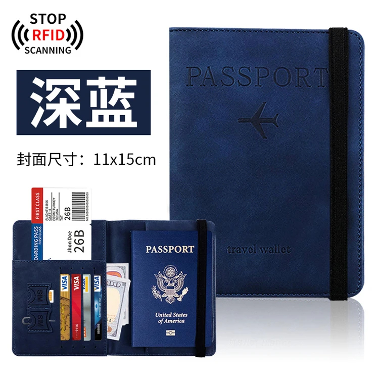 Fashionable Family Travel Passport Holder Cover Pu Leather Passport Wallet Rfid Blocking Passport File Manager Wallets For Women