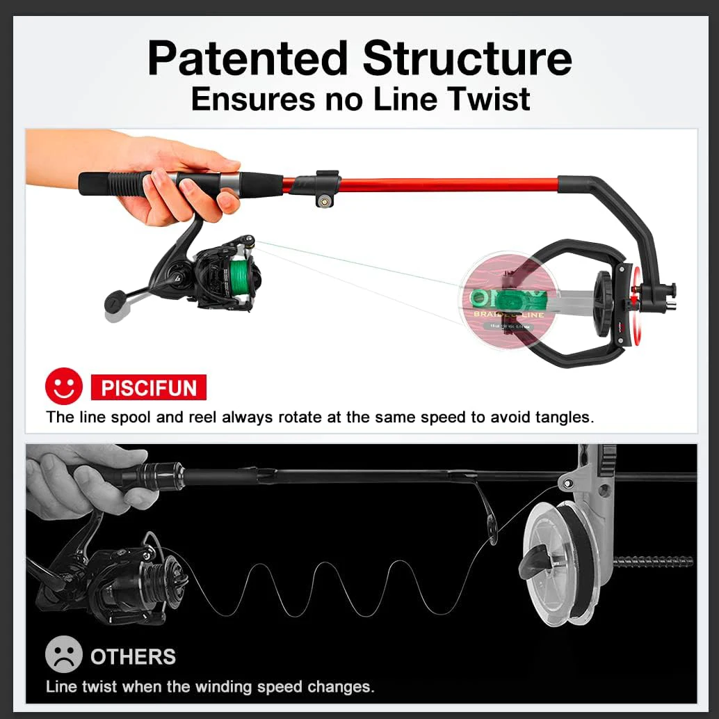 Fishing Line Winder with Unwinding - Spooling Station for Spinning Cast and Spincast Reels fishing gear