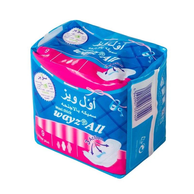 Lady Cheap Price Printed Maxi Thick Sanitary Pad For Middle East Market