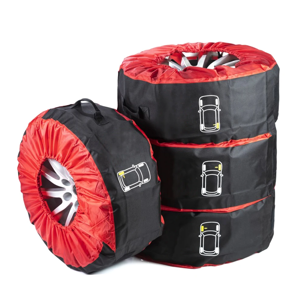 Universal Fit Pack of 4 Tire Totes Spare Cover Portable Wheel Bags