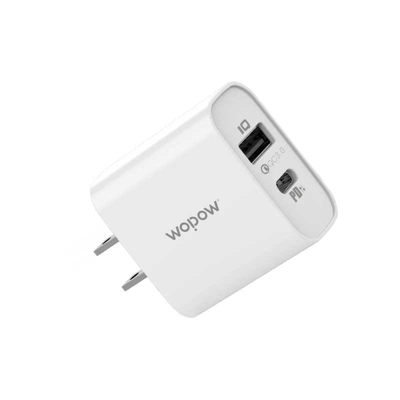 
WOPOW Q20 white color type c travel charger in stock us plug PD charger 