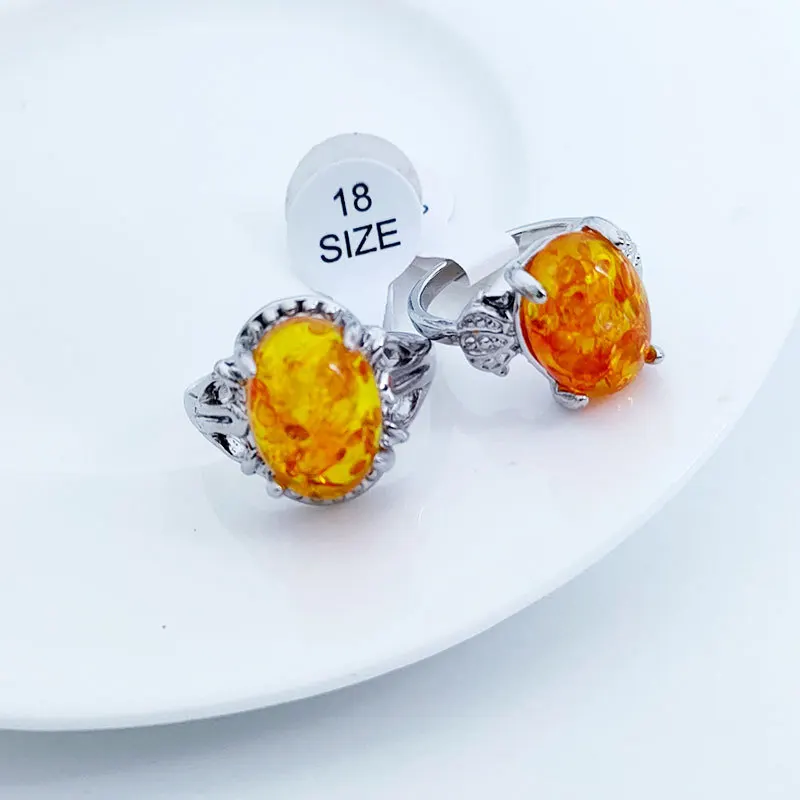 Factory Price African Style Cheap Resin Amber Rings Mixed Styles Ring Women Silver Color Alloy Rings Jewelry Gift Stall Good
