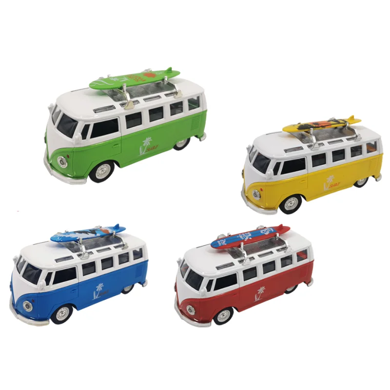 PANDAS 1:32 Scale Diecast T1 Bus Simulation Alloy Pull-Back Model with Sound & Light Effects Classic Car Toys Dood Open Feature