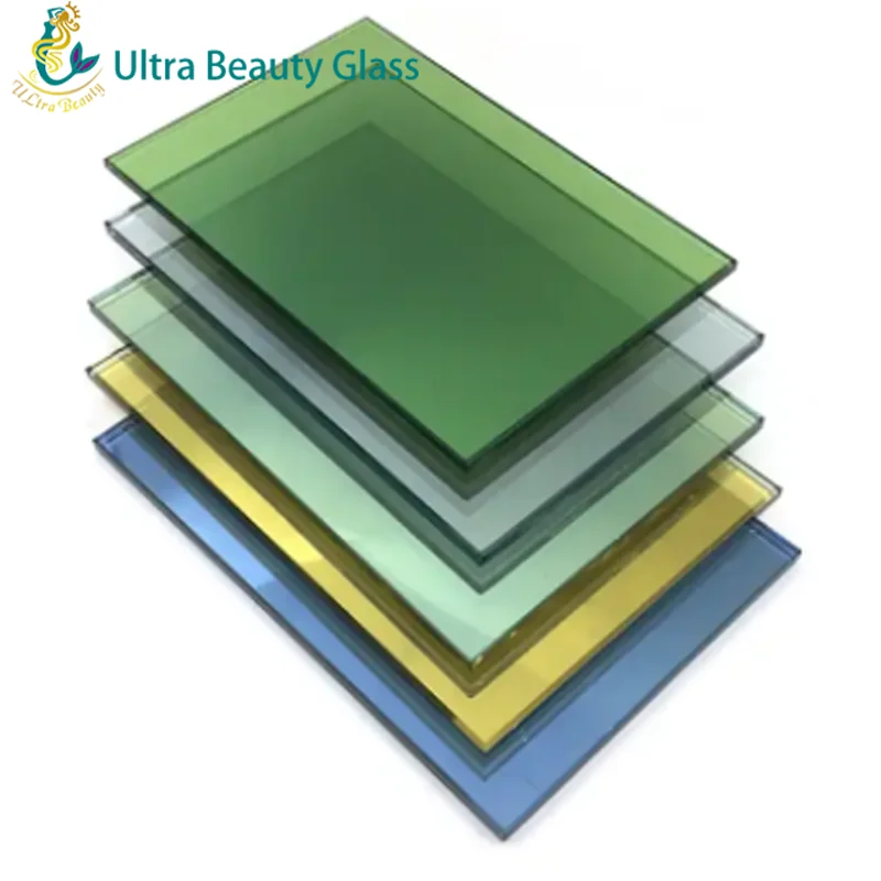 Ultrabeauty- Factory custom heat reflective glass anti dazzling toughened laminated color coated glass