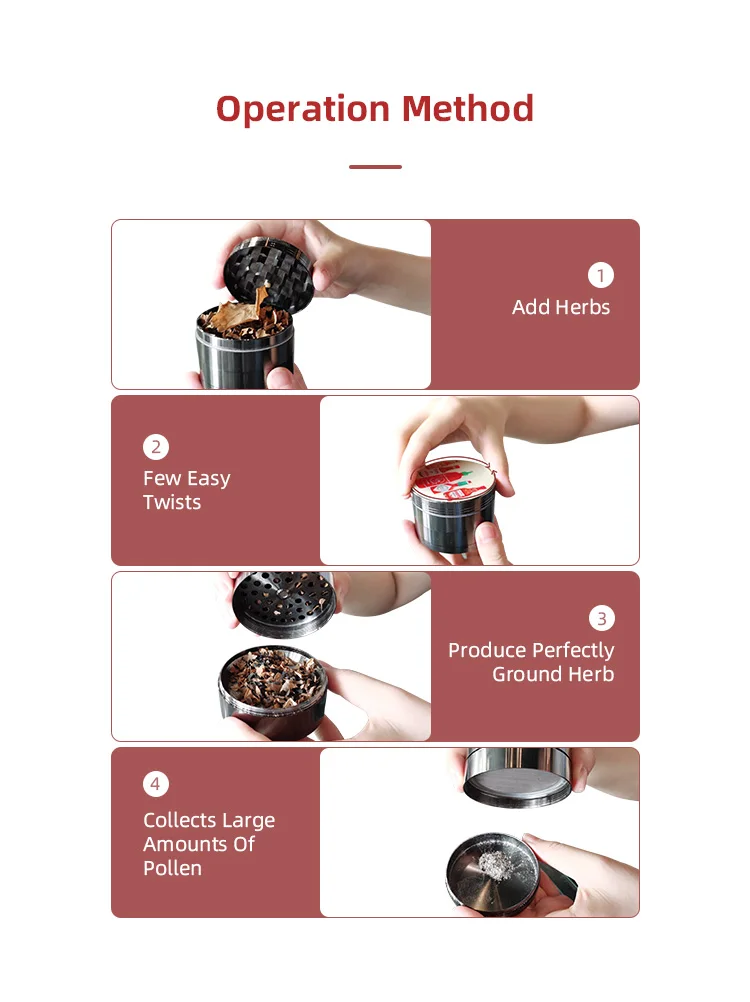 New arrival herb grinder 2020 manual non stick  aluminium grinder grinding tobacco for cigarettes