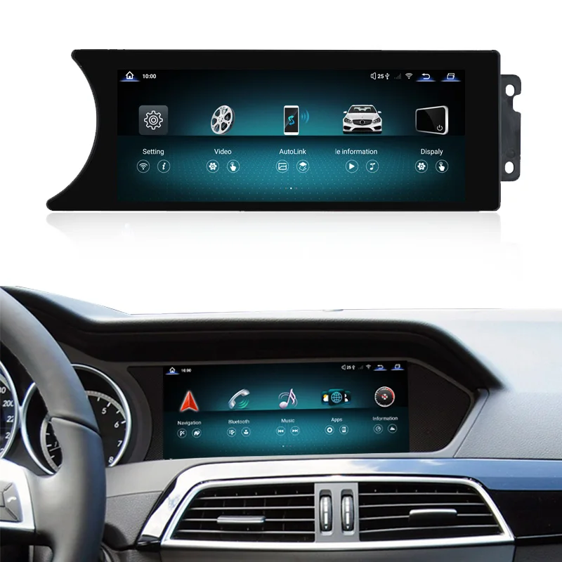 8.8  inch 720p Car Accessories Android 13 Touch Screen for Mercedes Benz C Class W204 C180 C200 C250 C300 Upgrade Radio