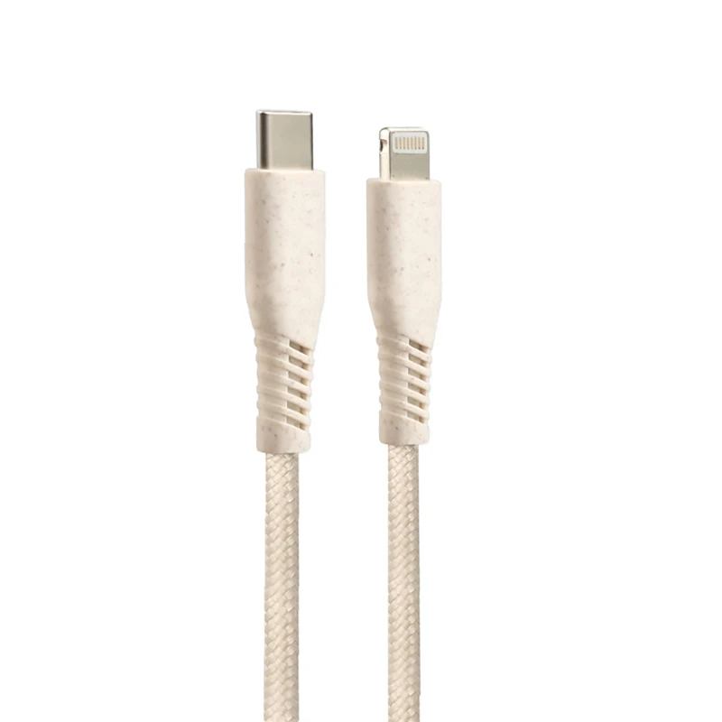 Fast charge Quick Transmission wheat straw fiber Material Cables Biodegradable USB Data Cable