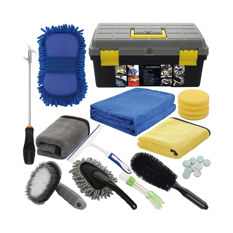 25 pcs car wash microfiber cloth towel interior cleaning accessories products tools kit set for cars