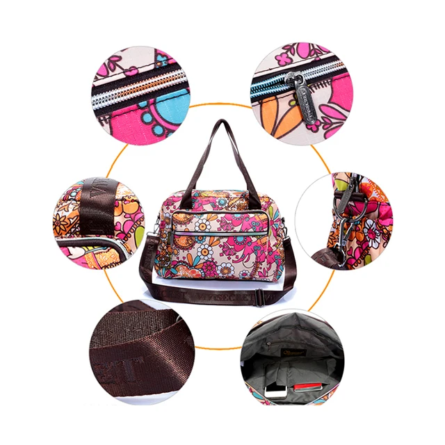 Wholesale stylish sublimation or digital printing messenger bag ladies colorful hand bag shoulder bags with long handles