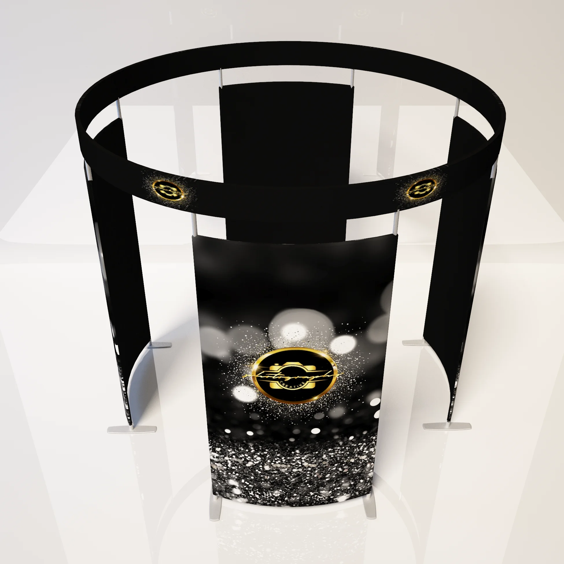 Wholesale 360 Photo Booth Led Enclosure Curved 360 Video Camera Booth Backdrop Wall Portable Pillowcase Photo Booth Backdrop
